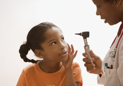 ENT specialist examining a patient's ear in Polokwane.